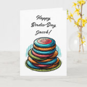 Carte Disque personnalisé Golf Thème Anniversaire (Fleur jaune)