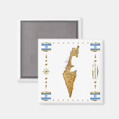 Carte d'Israël + Magnet des drapeaux (Recto/Verso)