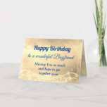 Carte Distance Happy Birthday Boyfriend Card<br><div class="desc">Luxury Gold Distance Happy Birthday Boyfriend personalised Greeting Card.</div>