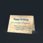 Carte Distance Happy Birthday Boyfriend Card<br><div class="desc">Luxury Gold Distance Happy Birthday Boyfriend personalised Greeting Card.</div>