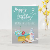 Carte Distance sociale Joyeux Anniversaire 19 (Fleur jaune)