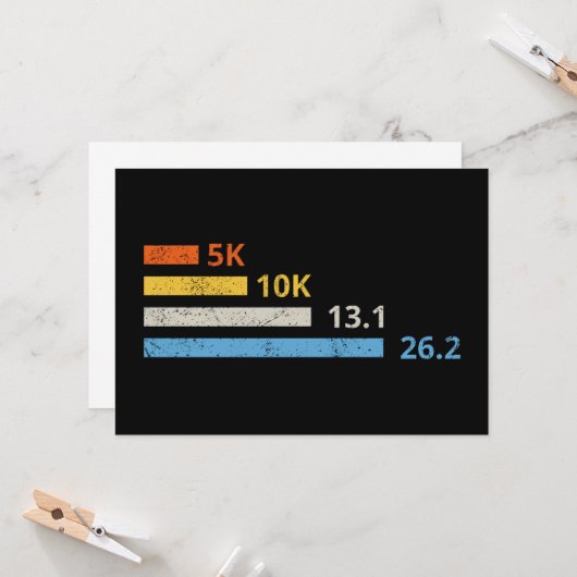 Carte Distances de course I - 5K 10K 13,1 26,2 Marathoni (Devant/Arrière en situation)