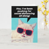 Carte Distances sociales Chat - Encouragement et adaptat (Fleur jaune)