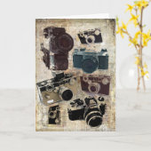 Carte distressed photographer photography retro Camera (Fleur jaune)