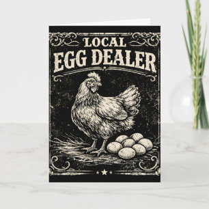 Carte Distributeur d'oeufs local drôle de ferme de poule