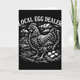 Carte Distributeur d'oeufs local drôle ferme de poulets 