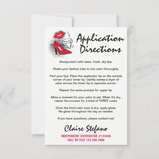 Carte Distributeur Lipstick Comment Appliquer / Conseils (Devant)
