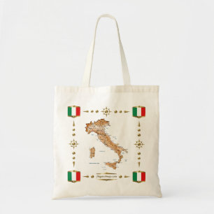 Carte d'Italie + Sac à drapeaux