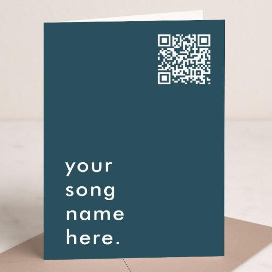 Carte Dites-le avec de la musique | Code QR sarcelle Car