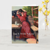 Carte Dites-Le Avec Un Baiser ! -Anniversaire (Fleur jaune)