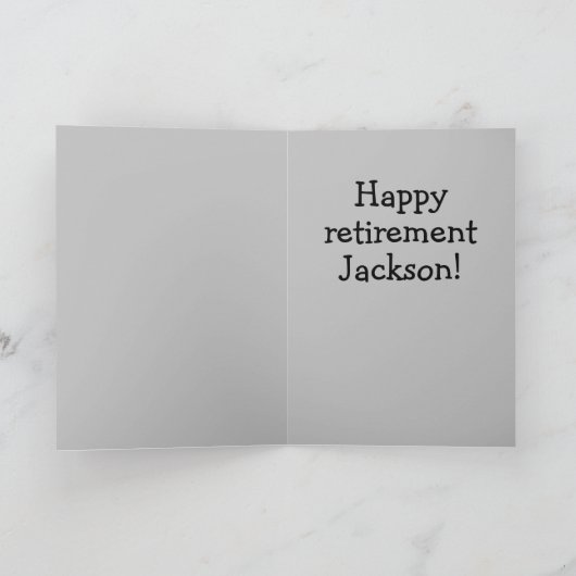 Carte Dites simplement Buck it Retirement (Intérieur)