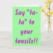 Carte Dites "Tata" à vos amygdales ! (Fleur jaune)