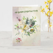 Carte Dites un joyeux anniversaire avec de jolies fleurs (Fleur jaune)