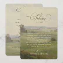 Carte d'itinéraire de mariage avec paysage europée