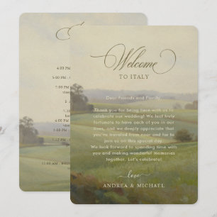 Carte d'itinéraire de mariage avec paysage europée
