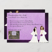 Carte d'itinéraire de Mariage lesbien de deux mari (Devant / Derrière)