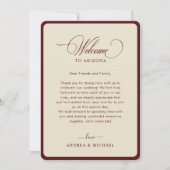 Carte d'itinéraire de mariage rétro avec bordure b (Devant)