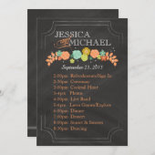 Carte d'itinéraire de programme de mariage floral  (Devant / Derrière)