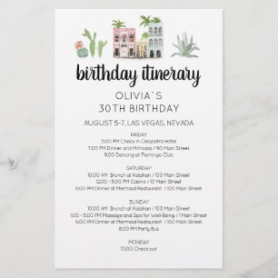 Carte d'itinéraire de week-end d'anniversaire Fies
