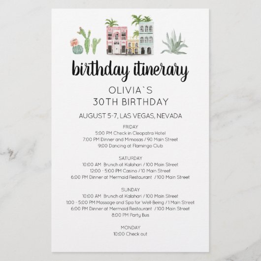 Carte d'itinéraire de week-end d'anniversaire Fies (Devant)