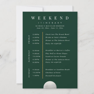 Carte d'itinéraire de week-end de golf personnalis