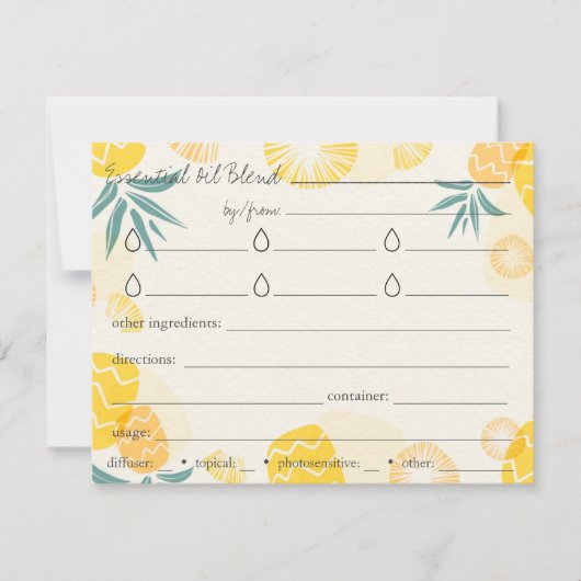 Carte d'itinéraire des mélanges d'huile essentiell (Devant)