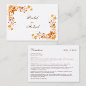 Carte d'itinéraire Mariage de remplissage d'automn (Devant / Derrière)