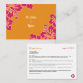 Carte d'itinéraire Mariage Hibiscus doux (Devant / Derrière)