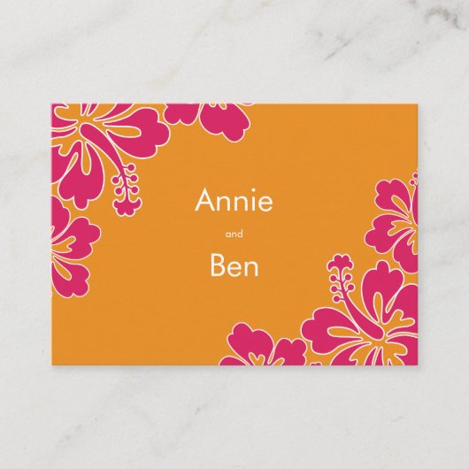 Carte d'itinéraire Mariage Hibiscus doux (Devant)