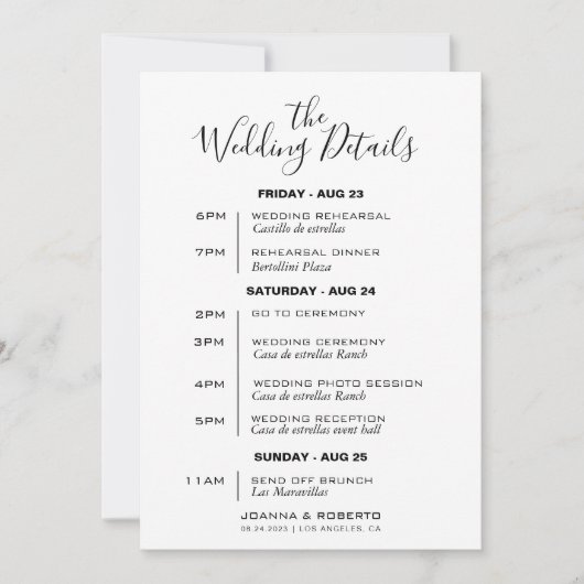 Carte d'itinéraire Mariage officiel de calligraphi (Devant)