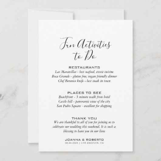 Carte d'itinéraire Mariage officiel de calligraphi (Dos)