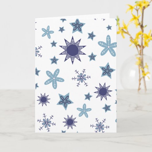 Carte Ditsy Snowflake pattern backgrounds textures (Fleur jaune)