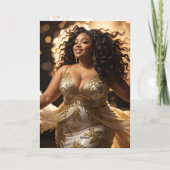 Carte Diva afro-américaine : Noël glamour (Dos)