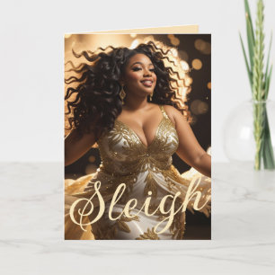 Carte Diva afro-américaine : Noël Glamour Christmas