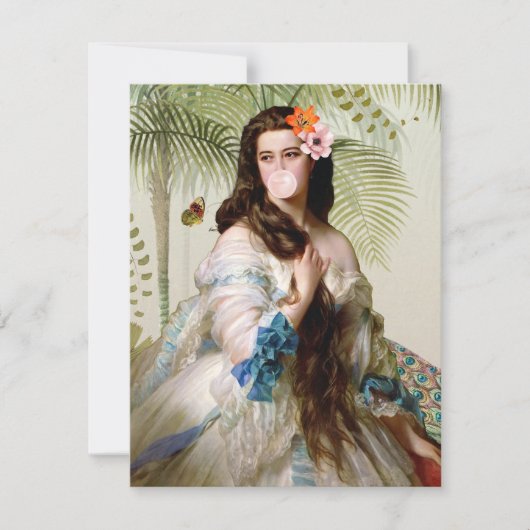 Carte Diva Bubble Gum fond tropical (Devant)
