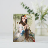 Carte Diva Bubble Gum fond tropical (Debout devant)