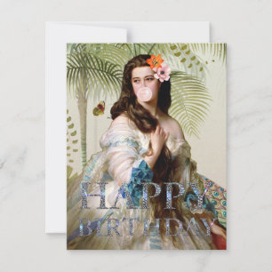 Carte Diva Bubble Gum tropical Joyeux Anniversaire