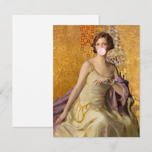 Carte Diva de la gomme à bulles dorée (Devant / Derrière)