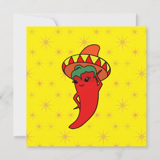 Carte Diva étoiles chaudes kawaii pepper (Devant)