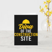 Carte Diva Of The Construction Site Funny Construction W (Fleur jaune)