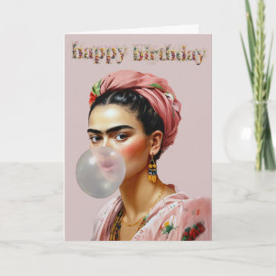 Carte Diva qui gonfle du bubble gum Joyeux Anniversaire