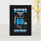 Carte Diver 60e anniversaire cadeau (Fleur jaune)