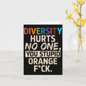 Carte Diversity Hurts You Stud Orange Fck Funny Slogan (Fleur jaune)
