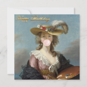 Carte Divina de Bubble Gum avec un chapeau de paille