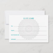 Carte Divine Impression Bleu Certificat cadeau (Dos)