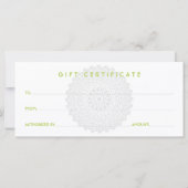 Carte Divine Impression Green Certificat cadeau (Dos)