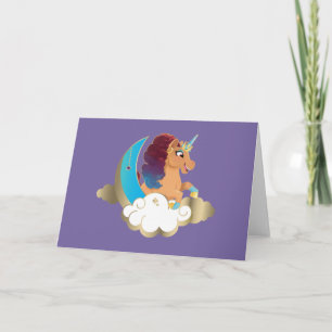 Carte Divine la licorne   Lune et nuages