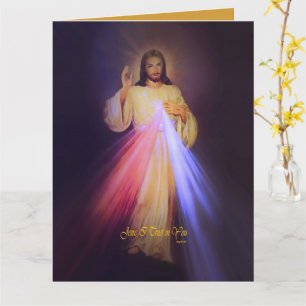 Carte Divine Mercy Gold avec Prière Chaplet
