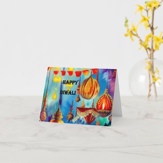 Carte Diwali 7 (Fleur jaune)