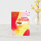 Carte Diwali accueil personnalisé Marathi Card (Fleur jaune)